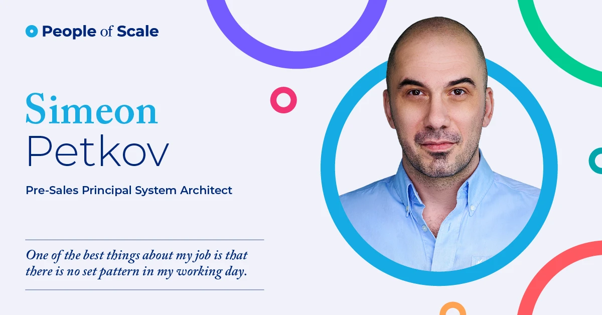 Simeon Petkov, known as Moni, is a Pre-Sales Principal System Architect at Scalefocus, a global citizen, and an avid animal lover.